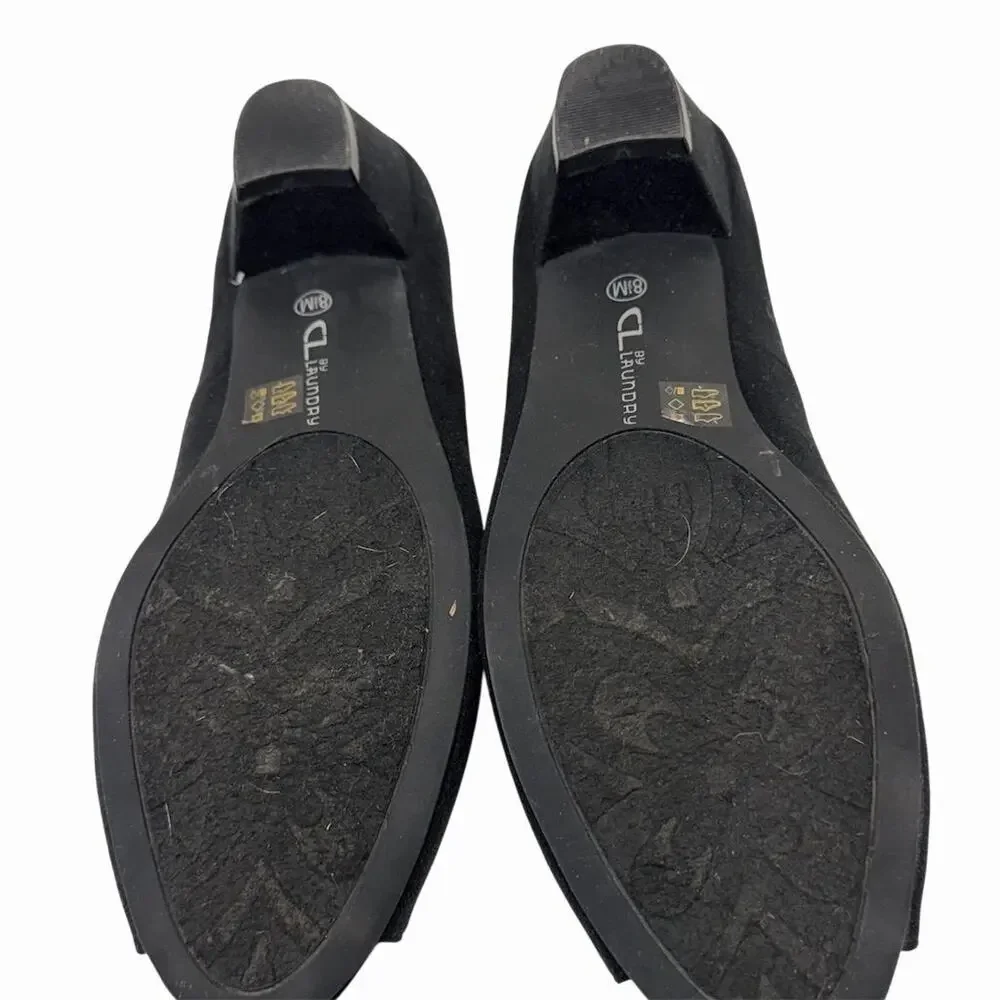 CL by Chinese Laundry Women's Black Peep Toe Wedge Heels Size 8.5 - Picture 8 of 9